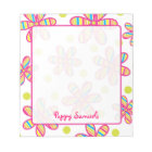 Striped Colourful Flower Personalised Notepad