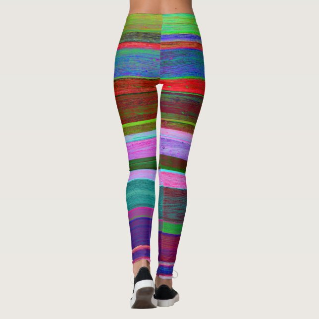Striped Colourful Leggings (Back)