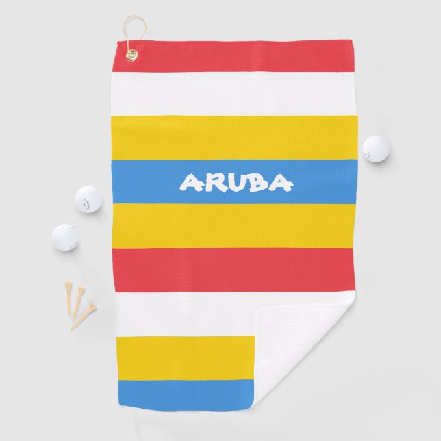 Striped Colours of Aruba Flag  Golf Towel (InSitu)