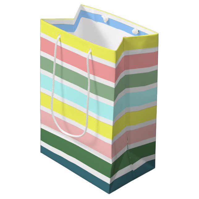Striped Colours of St. George Medium Gift Bag (Front Angled)