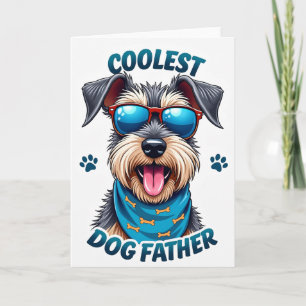 Striped Coolest Dog Father Card