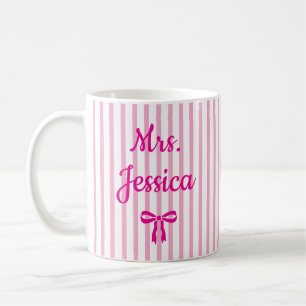 Striped Coquette Custom Teacher Appreciation Gifts Coffee Mug