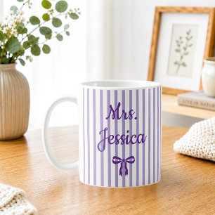 Striped Coquette Custom Teacher Appreciation Gifts Coffee Mug