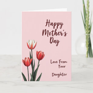 Striped Crimson Bloom Love Card