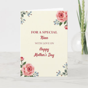 Striped Crimson Rose Thank You Card