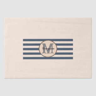Striped custom monogram baby name tissue paper