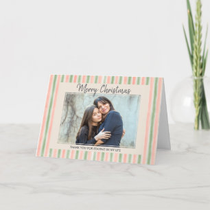 Striped Custom Photo Adoption Proposal Christmas Holiday Card
