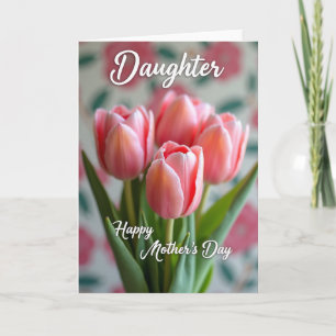 Striped Daughter Floral Bouquet Card