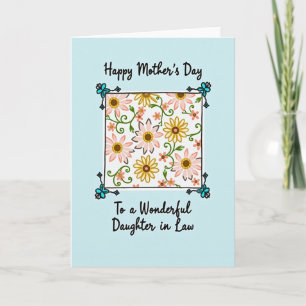 Striped Daughter In Law Floral Card