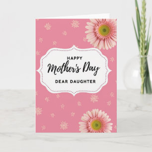 Striped Dear Daughter Mothers Card