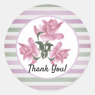 Striped delicate pattern classic round sticker pap