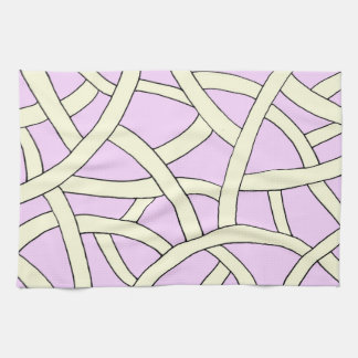Striped design Pink Cream Tea Towel