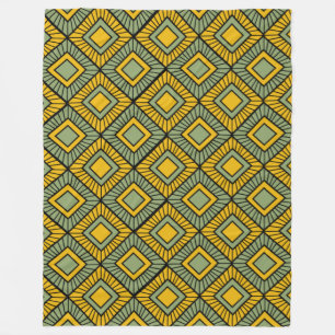 Striped Diamonds - Green Fleece Blanket