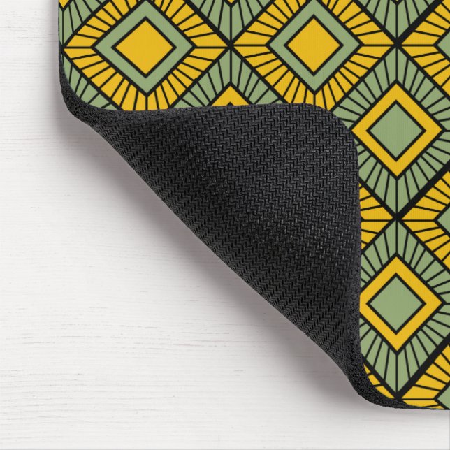 Striped Diamonds - Green  Mouse Pad (Corner)