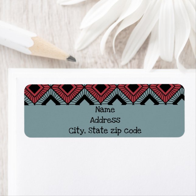 Striped Diamonds Return Address Label (Insitu)