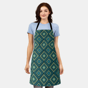 Striped Diamonds - Teal Apron