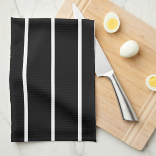 Striped-Dish-Towels-Black-White-Traditional Tea Towel