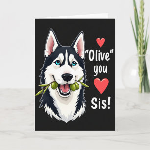 Striped Dog Olive Branch Card
