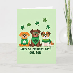 Striped Dogs Happy Day Son Card