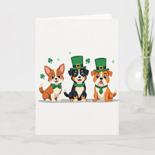 Striped Dogs St Patricks Card