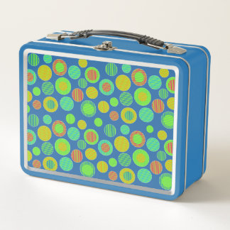 Striped Dots Metal Lunch Box
