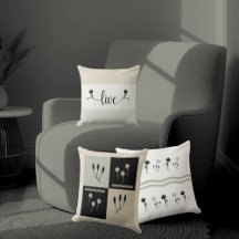 Striped Earth Tones "Live" Decorative Throw Pillow