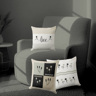 Striped Earth Tones "Live" Decorative Throw Pillow