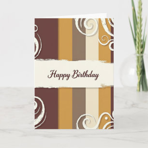 Striped Earthy Birthday Card
