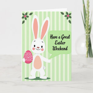 Striped Easter Bunny Great Card