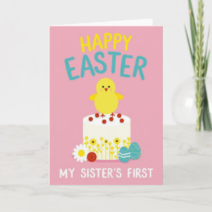 Striped Easter Cake Card