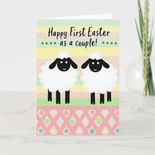 Striped Easter Couple Card