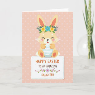 Striped Easter Egg Rabbit Card