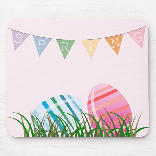 Striped Easter Eggs Lavender Mousepad (Front)