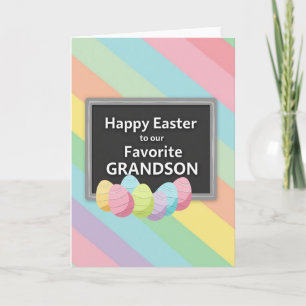 Striped Easter Grandson Card