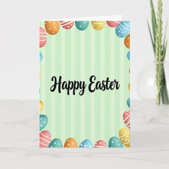 Striped Easter Greeting Card (Front)