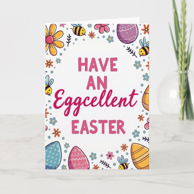Striped Easter Ovoids Card (Front)