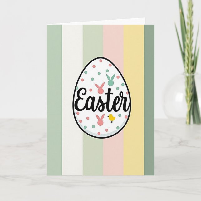 Striped Easter Pattern Card (Front)