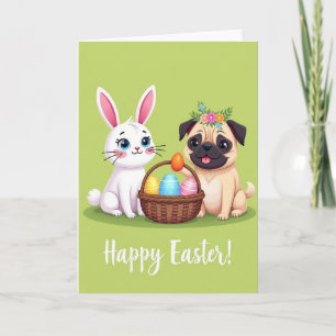 Striped Egg Basket Spring Card