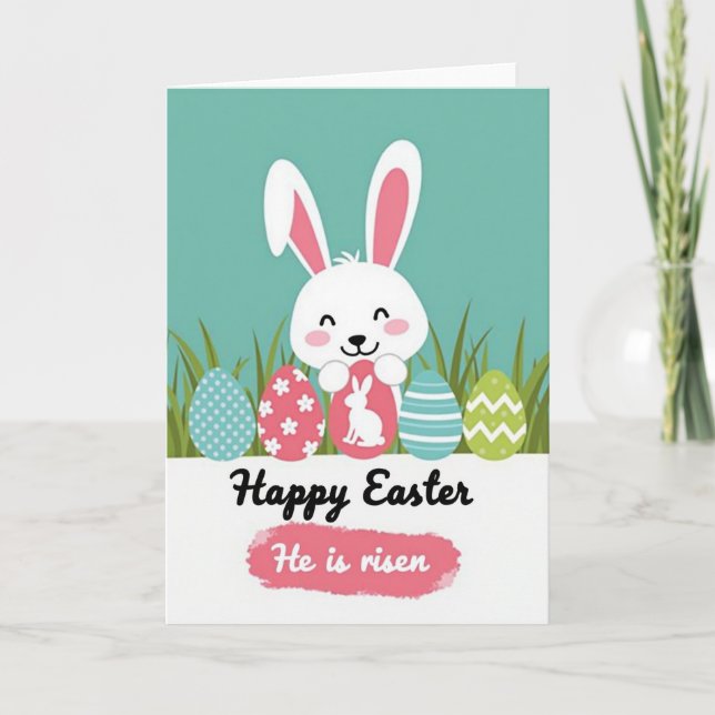 Striped Egg Easter Card (Front)