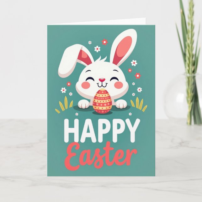 Striped Egg Spring Holiday Card (Front)