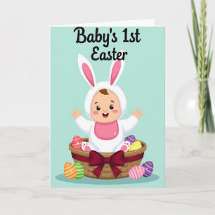 Striped Eggs Baby Easter Card
