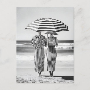 Striped Elegance by the Sea Postcard