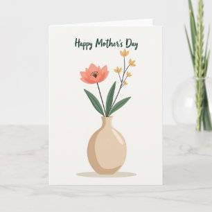 Striped Elegant Blossom Greeting Card