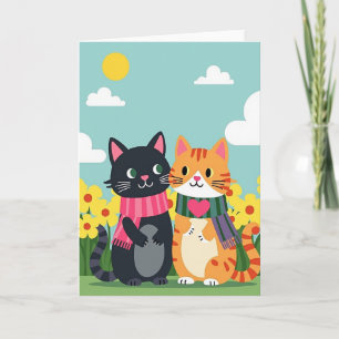 Striped Feline Friendship Card