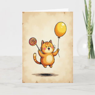 Striped Feline Joy Card