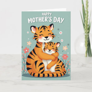Striped Felines Mothers Day Card