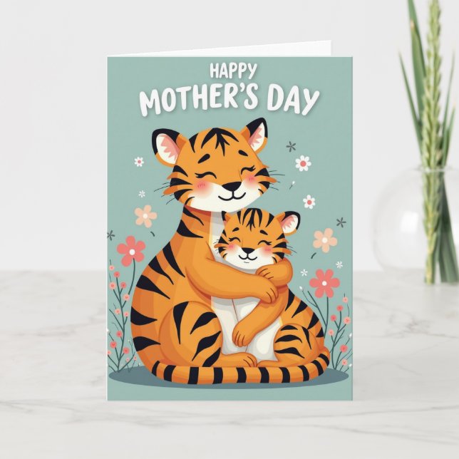Striped Felines Mothers Day Card (Front)