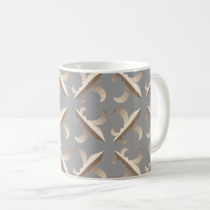 Striped fleur de lis pattern coffee mug