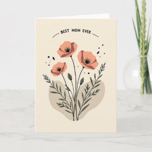 Striped Floral Best Mum Card