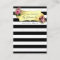 Striped Floral Black White Jewellery Display Card